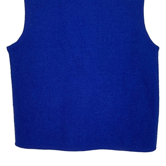 Vintage Lisa International Y2k Faux Fur Wool Vest Size Medium Blue - Picture 6 of 10